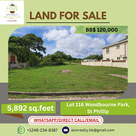 Land for sale in Woodbourne Park, St. Philip, Barbados by Aion Realty