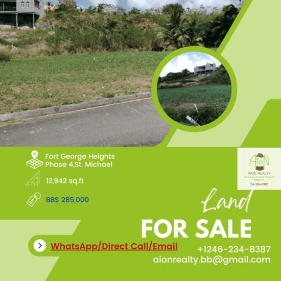 Land for sale - Lot 26 Fort George Heights Phase 4, St Michael, Barbados | Aion Realty